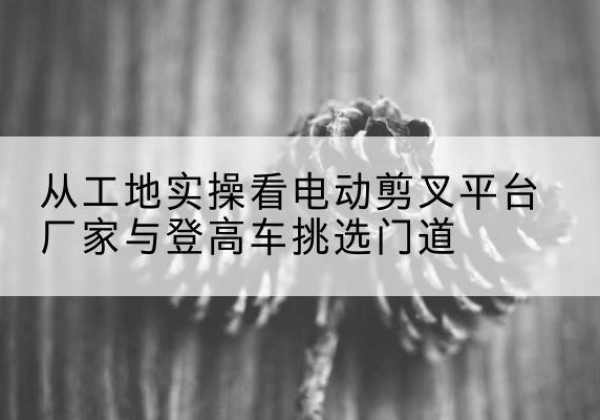 凤县电动剪叉升降平台厂家-从工地实操看电动剪叉平台厂家与登高车挑选门道